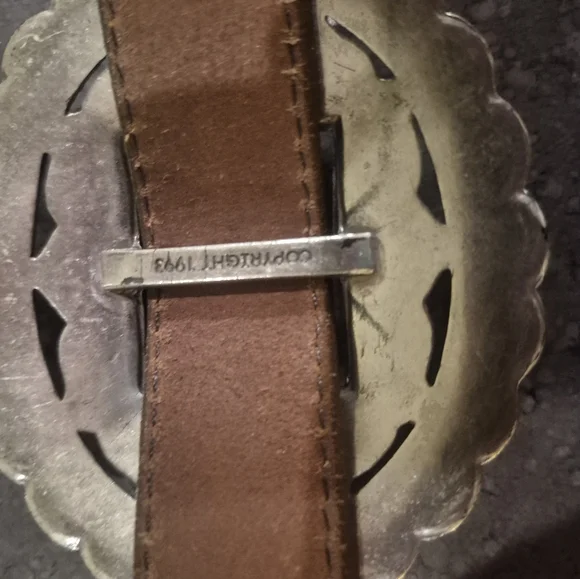 Silver and Brown  Brighton Concho Belt - Picture 5 of 9